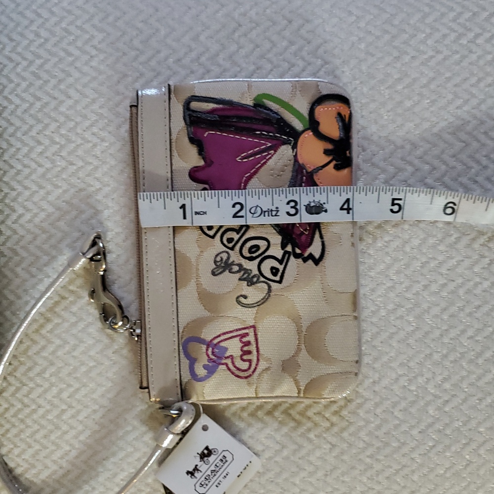 Coach Poppy Butterfly Appliqué Wristlet - Picture 10 of 17